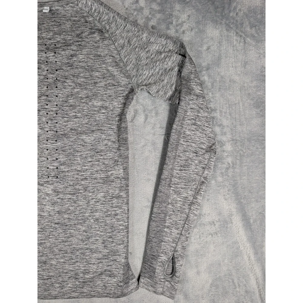 Nike Dri-FIT Knit Running Top Womens Extra Small XS Gray Heather Long Sleeve